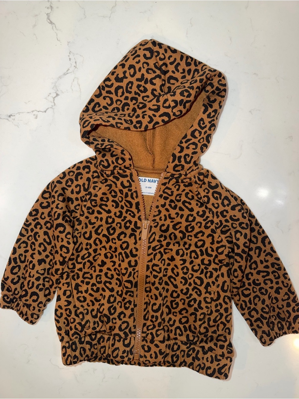 Old Navy Brown Leopard Print Hooded Jacket